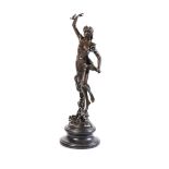 A FRENCH ART NOUVEAU STYLE BRONZE OF A MAIDEN, AUGUSTE MOREAU (1834-1917) the figure in a flowing