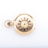 AN 18CT HALF HUNTER-CASED POCKET WATCH, FATTORINI & SONS, BRADFORD the circular white dial with