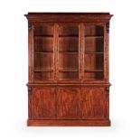 A VICTORIAN FLAME MAHOGANY BOOKCASE