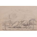 Jacob Hendrik Pierneef (South African 1886-1957) LANDSCAPE SKETCH signed pencil on paper 23 by 34cm