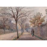 Joseph Poole Addey (Irish 1855-1922) GIRL WALKING IN AVENUE