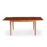 A SAPELE EXTENDING DINING TABLE MANUFACTURED BY JOHN TABRAHAM FOR KALLENBACH’S, MID 20TH CENTURY