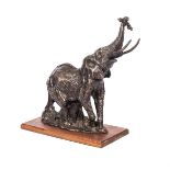 Arend Eloff (South African 1964-) ELEPHANT signed bronze height: 56,5cm (excluding base)