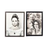 Anon TWO FRAMED PHOTOGRAPHS OF ELIZABETH TAYLOR AND SIGNED BY ELIZABETH TAYLOR Unknown (2)