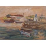 Adolphe Feder (Ukraine 1886-1943) BOATS signed watercolour on card 35 by 47,5cm, unframed