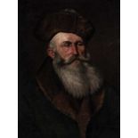 Continental School ( 18th/19th Century-) MAN IN A SHTREIMEL oil on canvas 63,5 by 47cm