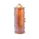A WOODEN MEGILLAH CASE the cylindrical form with hinged panels, each panel engraved with a wall,