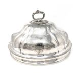 A VICTORIAN ELECTROPLATE MEAT DOME, MARTIN HALL & CO, LOZENGE REGISTRATION MARK FOR 1846 oval with a