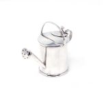 AN EDWARDIAN SILVER MINIATURE WATERING CAN, MAKER'S MARK INDISTINCT, LONDON, 1905 cylindrical with