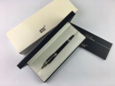 MONTBLANC PEN w/ BOX & PAPERS, Mont Blanc pen in black with box and papers.