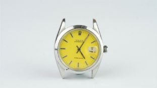 GENTLEMEN'S Rolex OYSTERDATE PRECISION STAINLESS STEEL WRISTWATCH REF. 6694, circular yellow dial