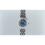 GENTLEMEN'S BREITLING CHRONOMETRE STAINLESS STEEL REF. A49350, circular blue dial baton hour