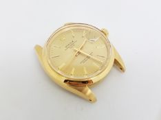 Rare Gentlemen's Rolex 18ct Gold Oyster Date Wristwatch Ref. 1500, circular gold dial with multi