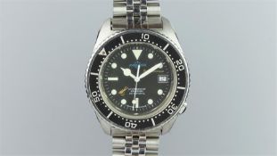 RARE GENTLEMEN'S MN AURICOSTE SPIROTECHNIQUE FRENCH MILITARY STAINLESS STEEL DIVERS WATCH REF. 906.