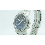 Gentlemen's Glycine Airman 24hr Wristwatch, circular two tone dial with luminous hour markers and