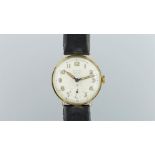 GENTLEMEN'S ZENITH 18CT GOLD PARISS VINTAGE WRISTWATCH, circular off white dial with subsidiary dial