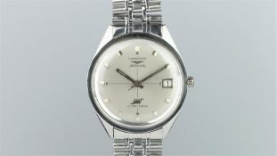 GENTLEMEN'S LONGINES ULTRA CHRON STAINLESS STEEL WRISTWATCH, circular silver dial with hairline