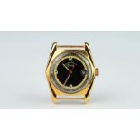 GENTLEMEN'S WEST END G/P VINTAGE WRISTWATCH, circular two tone black dial with and an interesting