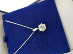 Old cut diamond pendant, single stone old cut diamond weighing 1.97ct, six claw set in platinum,