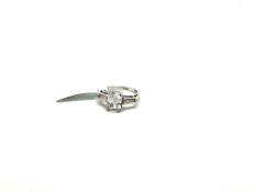 Paste set ring, mounted in 18ct white gold, ring size N