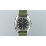 Gentlemen'sÂ Hamilton RAF Military 1973 Vintage Wristwatch, circular black very clean dial with