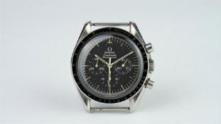 GENTLEMEN'S OMEGA SPEEDMASTER VINTAGE STAINLESS STEEL CHRONOGRAPH REF. 145.022 '78, circular black