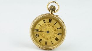 HARRISON & SON 18CT GOLD POCKETWATCH, multi tone champagne dial with Roman numerals, manual wind