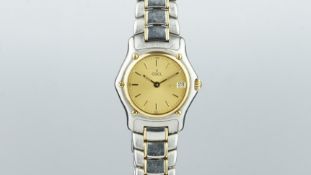 LADIES' EBEL WRISTWATCH REF.188901, champagne dial, date aperture, steel and 18ct gold case and