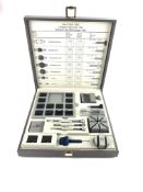 Omega bracelet adjustment tool kit, grey Omega case, fitted interior, multiple Omega branded tools