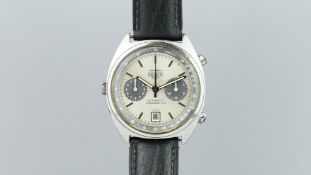 RARE GENTLEMEN'S HEUER CARRERA CHRONOGRAPH REF. 110.253, circular silver twin register dial with a