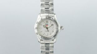 LADIES' TAG HEUER PROFESSIONAL STAINLESS STEEL REF. WK1312, silver dial date aperture at 3, 29mm