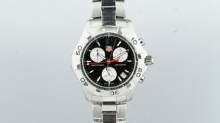 GENTLEMEN'S TAG HEUER AQUARACER CHRONOGRAPH REF. CAF1110, black dial, triple register, date