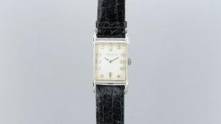 A RARE GENTLEMEN'S PLATINUM VACHERON & CONSTANTIN WRISTWATCH, silver dial with original diamond