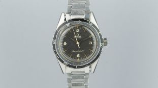 RARE GENTLEMEN'S OMEGA SEAMASTER 300 STAINLESS STEEL REF. 14755-62, circular black dial with aged