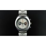 GENTLEMEN'S SICURA MG LMTD. 1000 PIECES CHRONOGRAPH WRISTWATCH W/ BOX & SHIRT PIN, circular silver