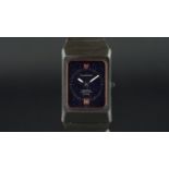 GENTLEMEN'S OMEGA CONSTELLATION MEGAQUARTZ F24MHZ WRISTWATCH REF. 1214, rectangular shiny purple