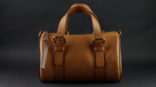 Chloe Sam Tan leather bowling bag with dust cover and across body strap with authenticity card.