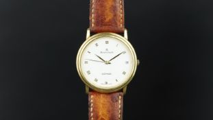 GENTLEMEN'S BLANCPAIN 18K GOLD WRISTWATCH, circular white dial with Roman numerals and a date