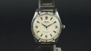 GENTLEMEN'S ROLEX OYSTER PERPETUAL WAFFLE DIAL REF. 6569, circular patina waffle dial with silver