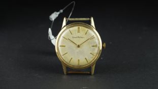 GENTLEMEN'S GIRARD PERREGAUX 18K GOLD WRISTWATCH, circular aged dial with gold baton hour markers