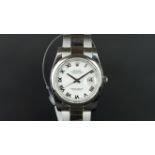 GENTLEMEN'S ROLEX DATEJUST W/ BOX PAPERS & TAGS REF. 116200, circular white dial with raised Roman