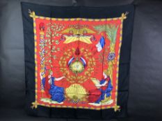 Hermes 1789 silk square scarf