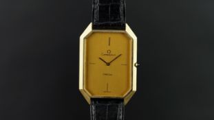 GENTLEMEN'S OMEGA CONSTELLATION OVERSIZE WRISTWATCH, rectangular champagne dial with a raised