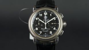 GENTLEMEN'S TAG HEUER TARGA FLORIO WRISTWATCH, circular black twin register dial with Arabic