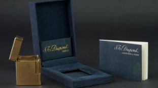 DUPONT LIGHTER W/ BOX & PAPERS, gold plated Dupont lighter comes with box and papers.