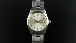 GENTLEMEN'S TUDOR ROLEX WRISTWATCH, circular silver dial with Arabic numerals and silver baton