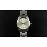 GENTLEMEN'S TUDOR ROLEX WRISTWATCH, circular silver dial with Arabic numerals and silver baton