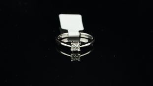 Single stone diamond ring, princess cut diamond weighing an estimated 0.33ct, estimated colour G-