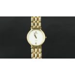 LADIES' RAYMOND WEIL WRISTWATCH REF 9125. 18CT gold plated case and bracelet, white dial 28mm