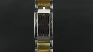 GENTLEMEN'S MOVADO WRISTWATCH REF 84C11481, grey square dial (bullhead style), stainless steel